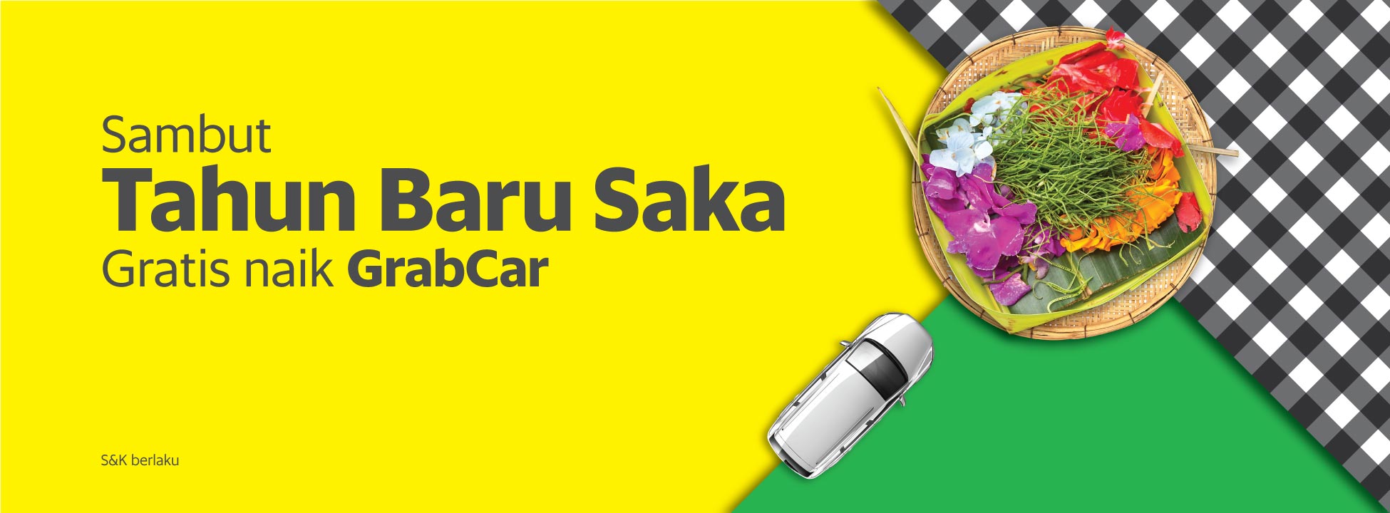 Sambut Tahun Baru Saka Naik GrabCar Gratis Grab ID